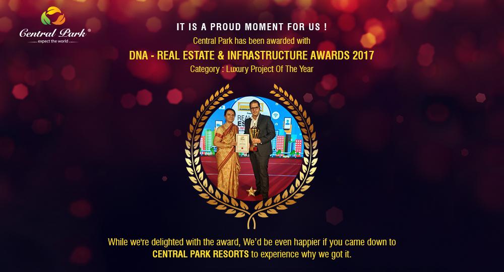 Central Park Resorts awarded Luxury Project of the year by DNA Real Estate & Infrastructure Awards, Mumbai